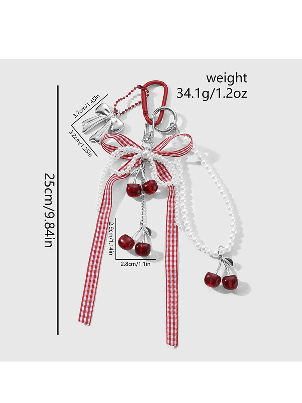 Keypus - Y2K Sweet Bow Cherry Bag Charm Keychain