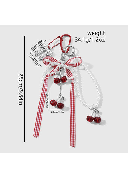 Keypus - Y2K Sweet Bow Cherry Bag Charm Keychain
