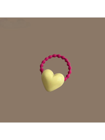 Gifty - Woven Heart Detail Polyester Hair Tie