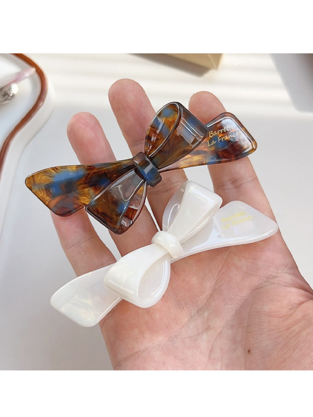 Beau - Adorable Asymmetrical Bow Hair Clips