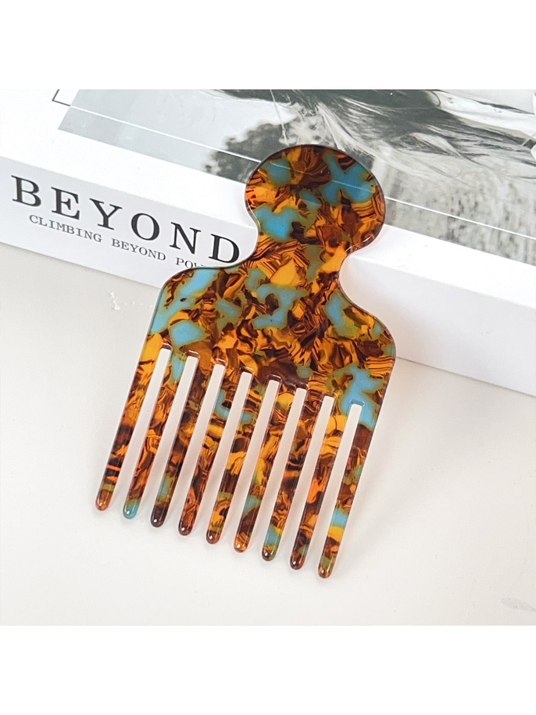 Camerow - Fashionable Marble Pattern Acetate Hair Comb