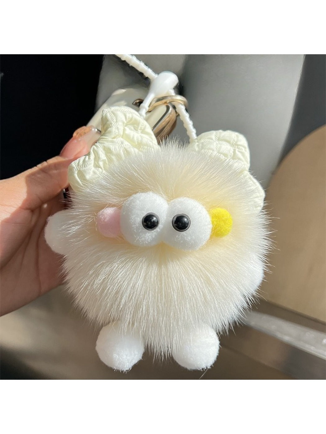 Keypus - Cute Bow Coal Ball Keychain