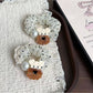 Gifty - Cartoon Dog Polka Dot Ruffle Trim Scrunchie
