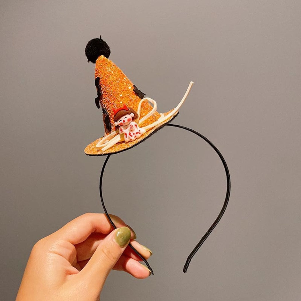 Gifty - Halloween Pumpkin Bow Hat Shaped Headband