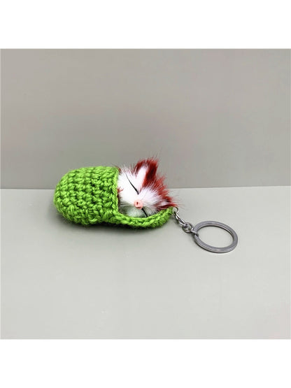 Keypus - Sleeping Cat Shaped Bag Charm Keychain