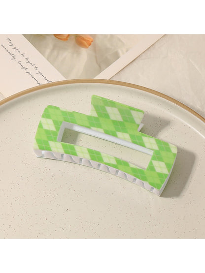 Beau - Openwork Grid Pattern Square Claw Clip