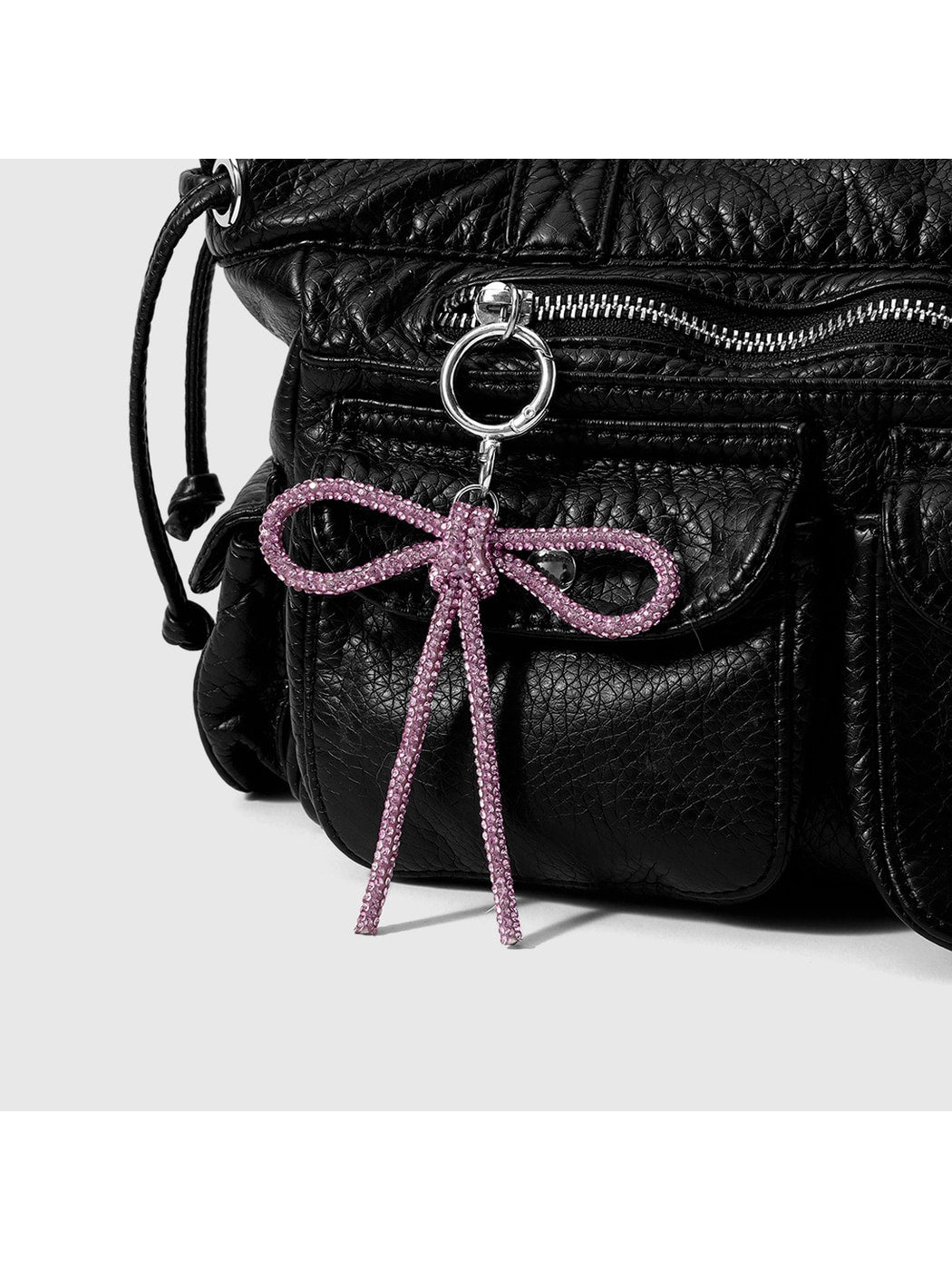 Keypus - Y2K Style Rhinestone Bow Bag Charm Keychain