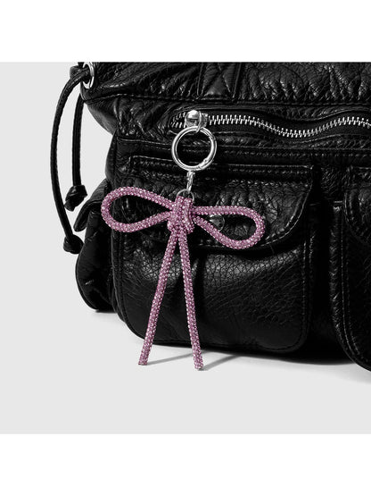 Keypus - Y2K Style Rhinestone Bow Bag Charm Keychain
