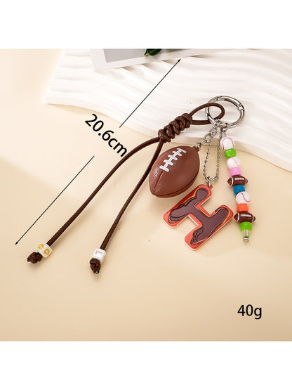 Keypus - Acrylic Sports Ball Letter Bag Charm Keychain