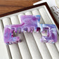 Beau - Open Square Marbled Finish Hair Claw Clip