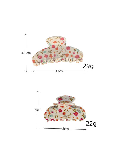 Beau - Sweet Floral Pattern Hair Claw Clip