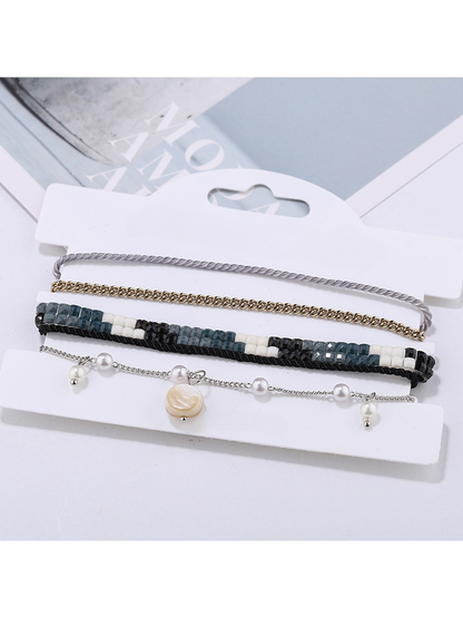 Lovra - Beaded Bohemian Wave Detail Beaded Bracelet