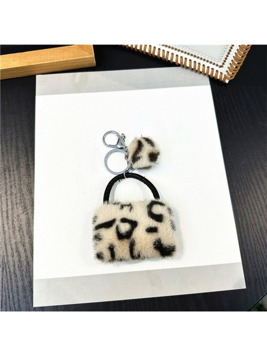 Keypus - Mini Leopard Print Bag Charm Keychain
