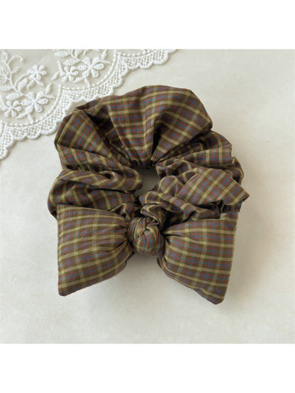 Gifty - Plaid Bow Scrunchie Hair Tie