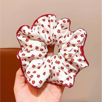 Gifty - Checked Print Detail Polyester Scrunchie