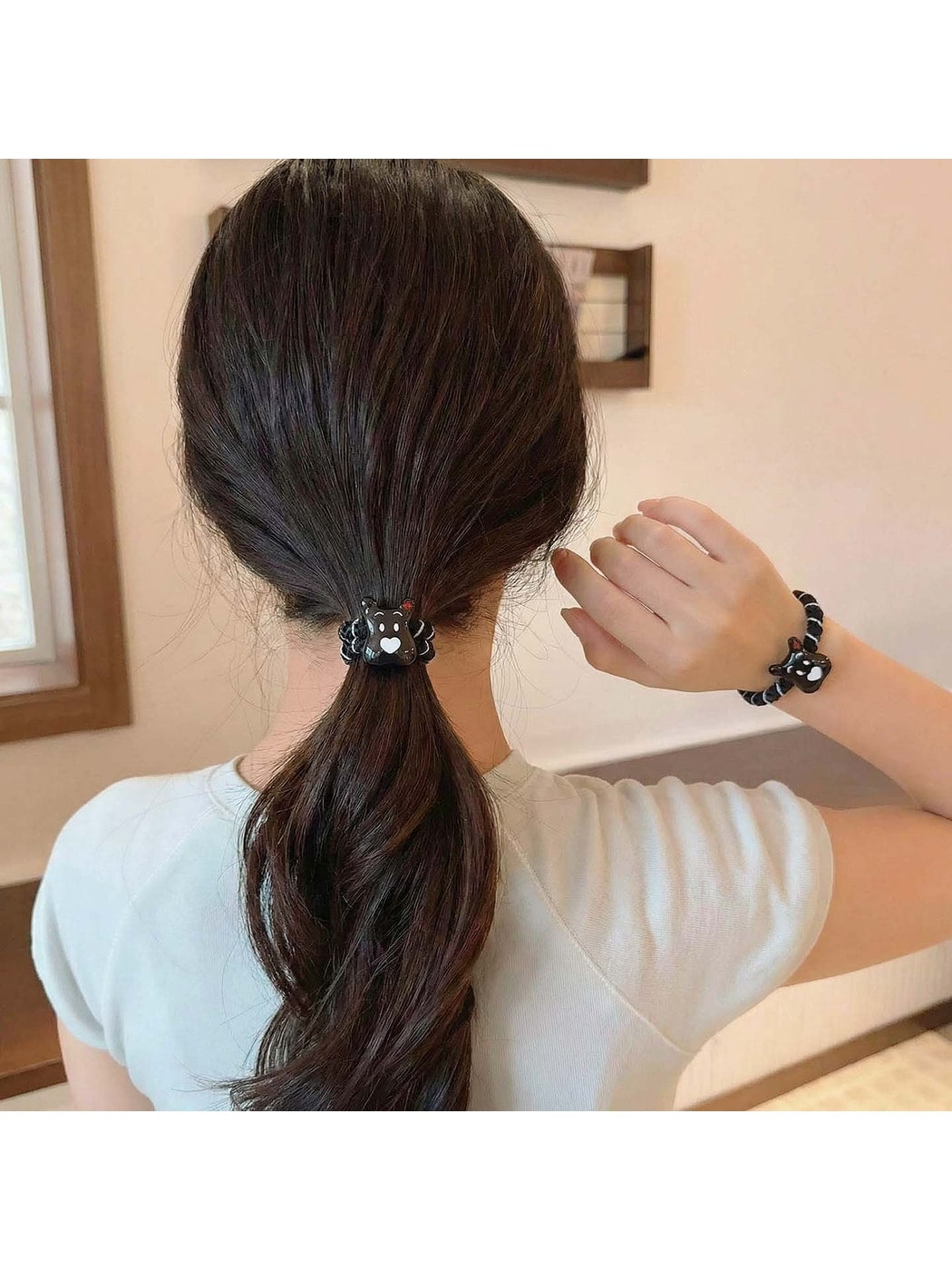 Gifty - Cartoon Dog Braided Knot High Elastic Hair Tie