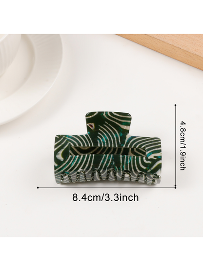 Beau - Rectangular Vintage Style Acrylic Claw Clip