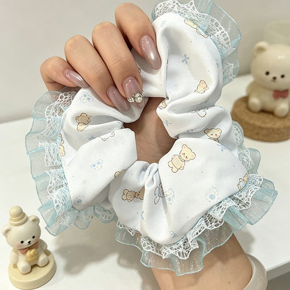 Gifty - Polyester Fabric Lace Ruffle Scrunchie