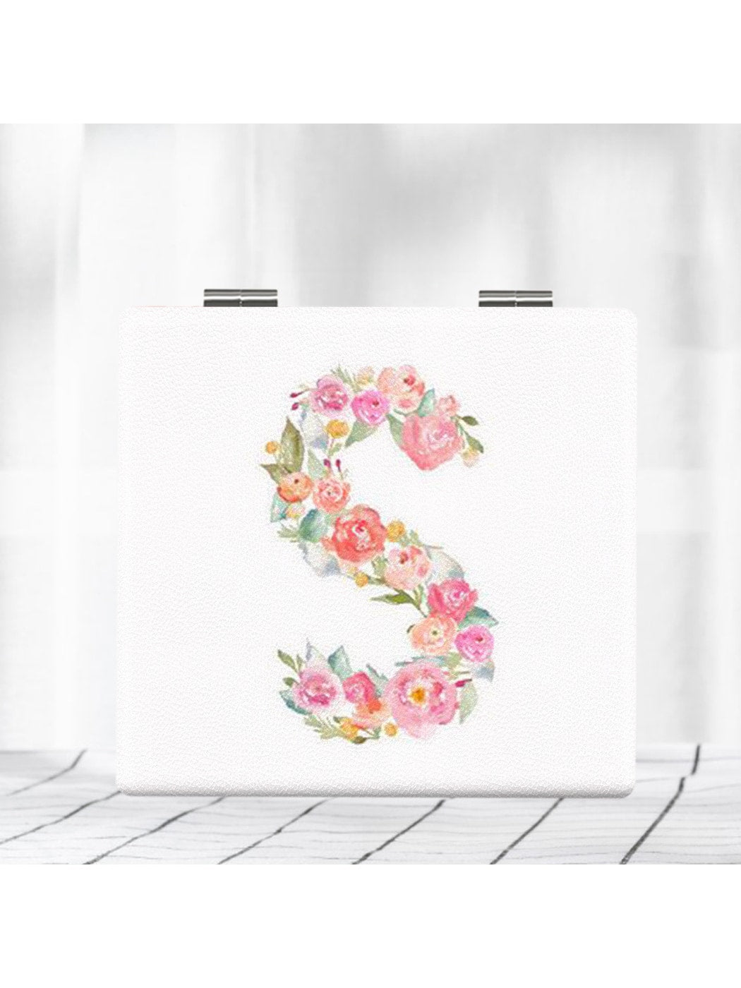 Mirroray - Floral Letter Pattern Foldable Makeup Mirror