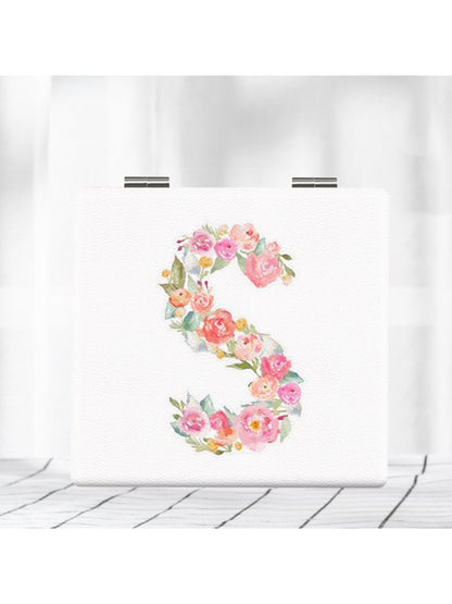 Mirroray - Floral Letter Pattern Foldable Makeup Mirror