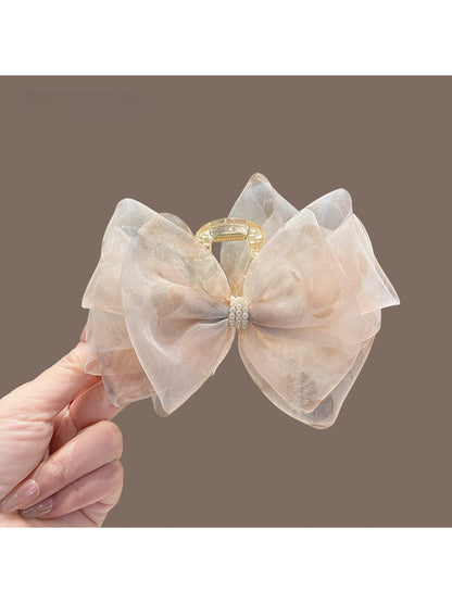 Beau - Soft Sheer Bow Patterned Claw Clip