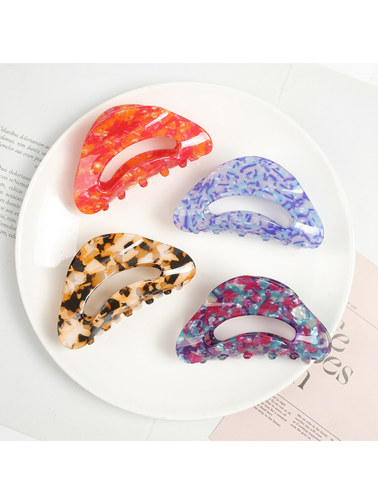 Beau - Acrylic Geometric Pattern Curved Claw Clip