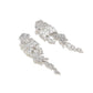 Earedge - Plated Leaf Tassel Statement Drop Earrings
