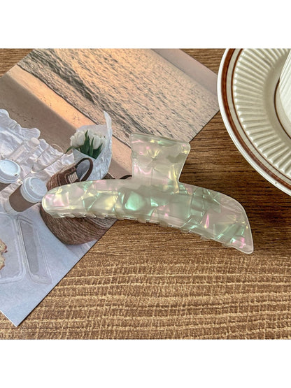 Beau - Glossy PVC Alloy Iridescent Hair Claw Clip