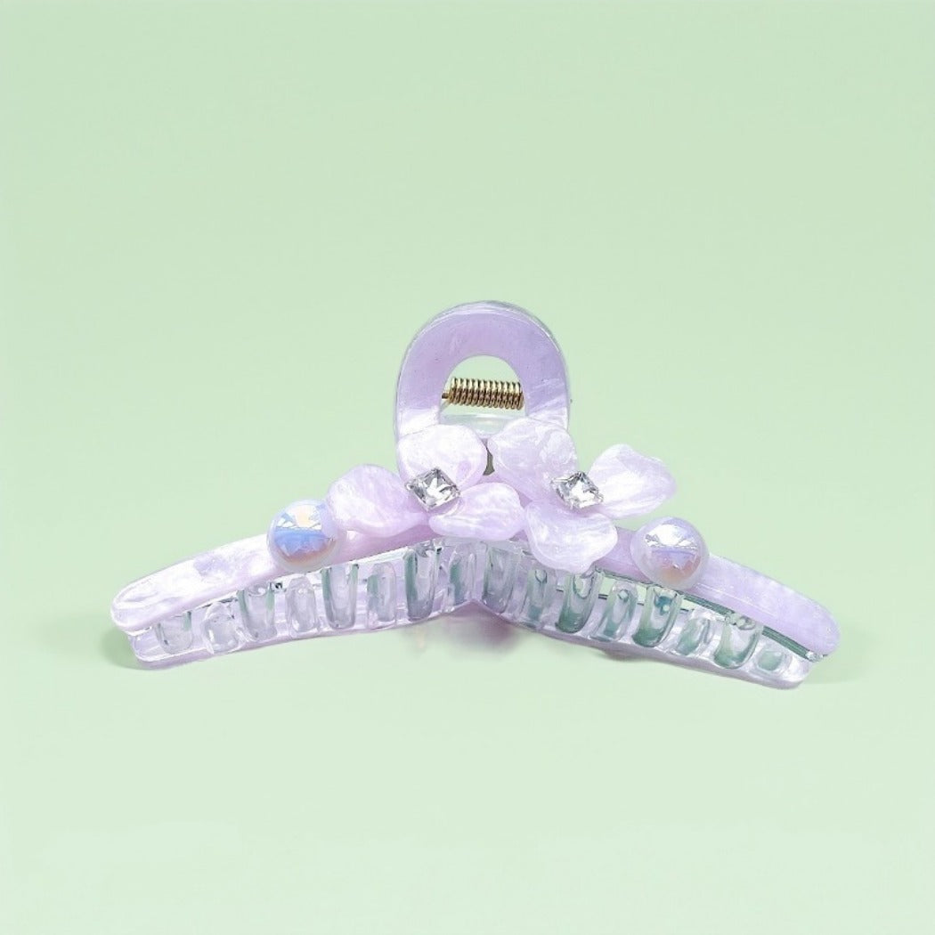 Beau - Floral Pearl Hair Claw Clips