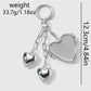 Keypus - Silver Tone Heart Mirror Charm Chain Keychain
