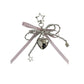Keypus - Beaded Heart Bow Bag Pendant Alloy Keychain