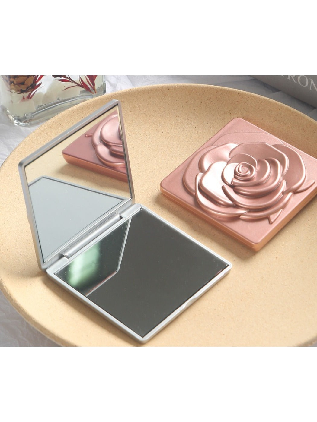 Mirroray - Solid Color Floral Vanity Mirror