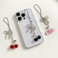 Keypus - Alloy Plastic Cherry Bow Lanyard Keychain