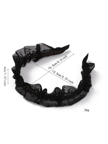 Gifty - Sweet Mesh Ruffle High Crown Headband