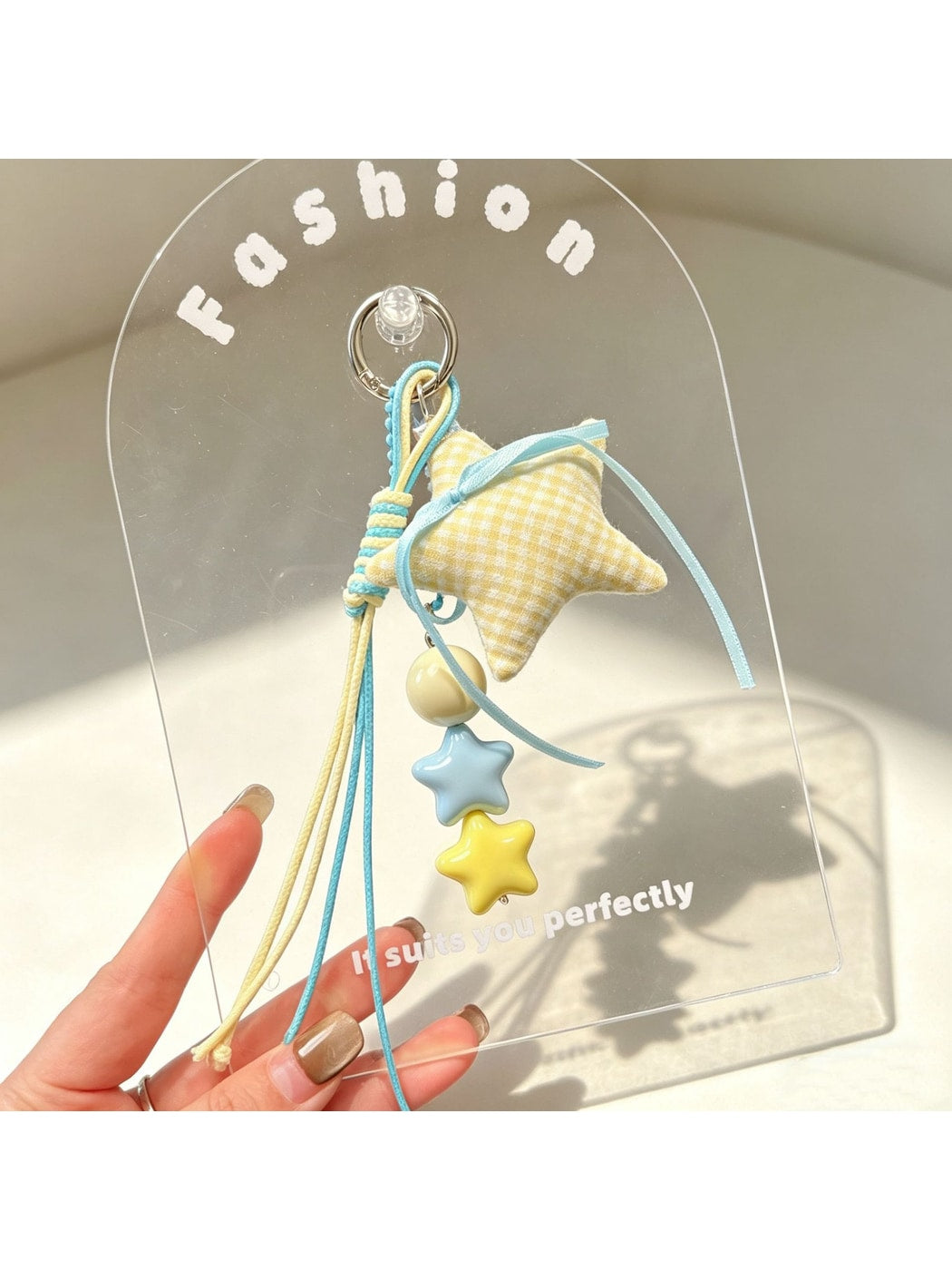 Keypus - Sweet Cartoon Moon and Star Pendant Keychain