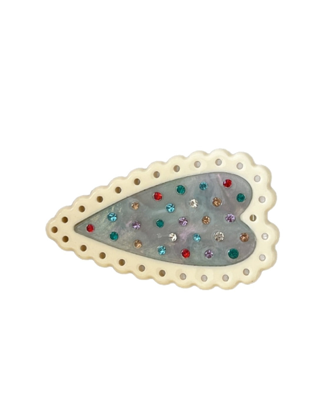 Beau - Heart Polka Dot Pattern Hair Clip