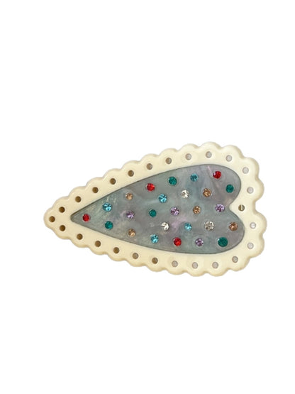 Beau - Heart Polka Dot Pattern Hair Clip
