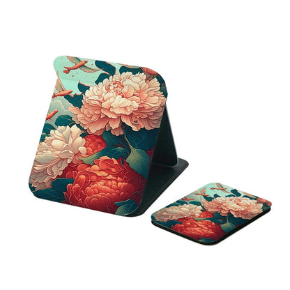 Mirroray - Double Sided Floral Printed Folding Makeup Mirror