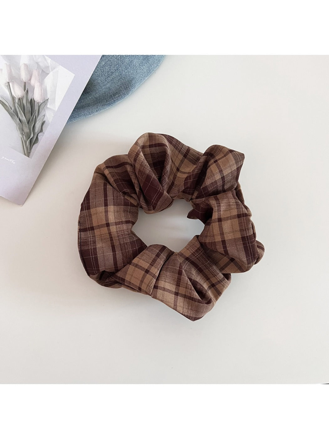 Gifty - Retro Plaid Fashion Scrunchie