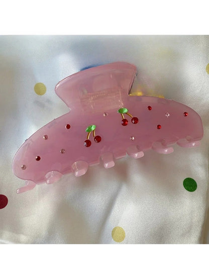 Beau - Cherry Print Clip Claw Hair Clip