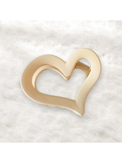 Beau - Modern Minimalist Hollow Heart Plastic Claw Clip