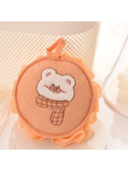 Papo - Cartoon Bear Bath Pouf Soft Foamy Scrubber