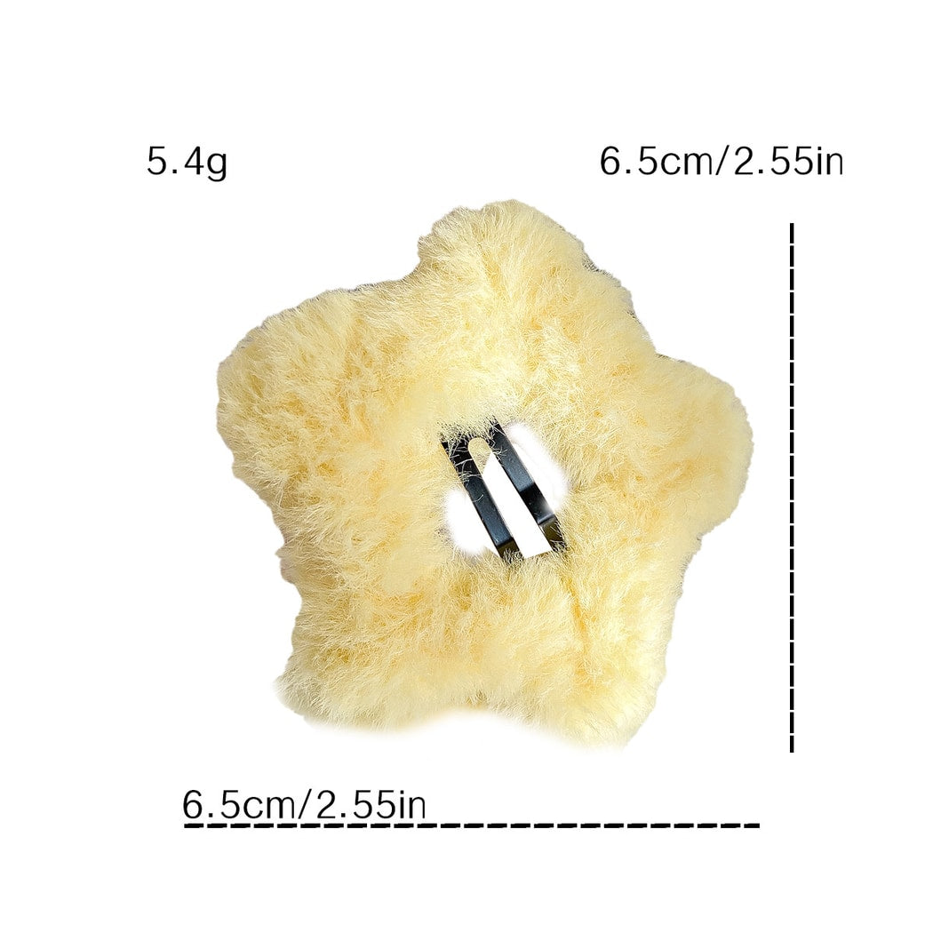 Beau - Plush Openwork Star Shape Hair Clip Set