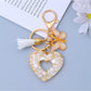 Heart-shaped cutout keychain pendant with smooth polished finish