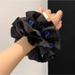 Gifty - Blue Floral Double Ruffle Scrunchie