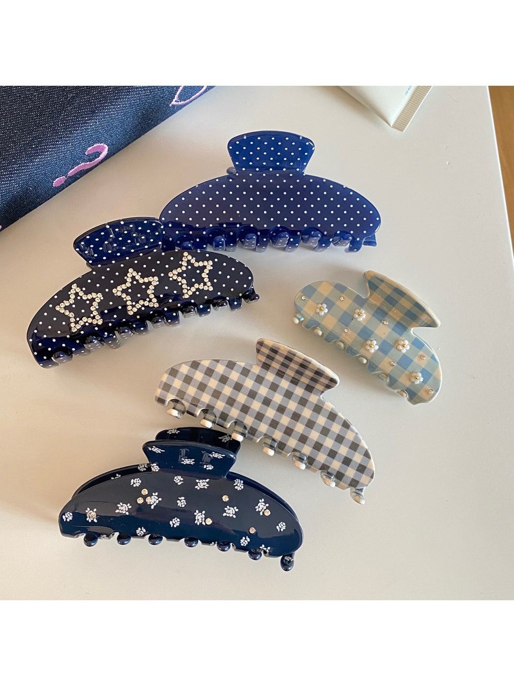 Beau - Fan Shape Decorative Acetate Fiber Claw Clip