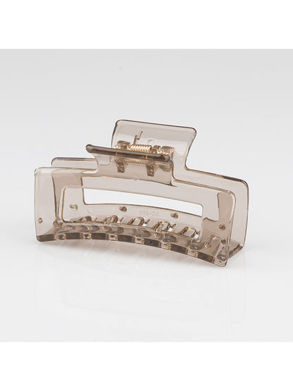 Beau - Clear Solid Color Openwork Square Claw Clip