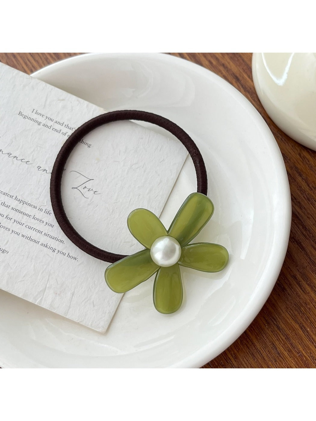 Gifty - Acetate Hair Ties with Flower Design