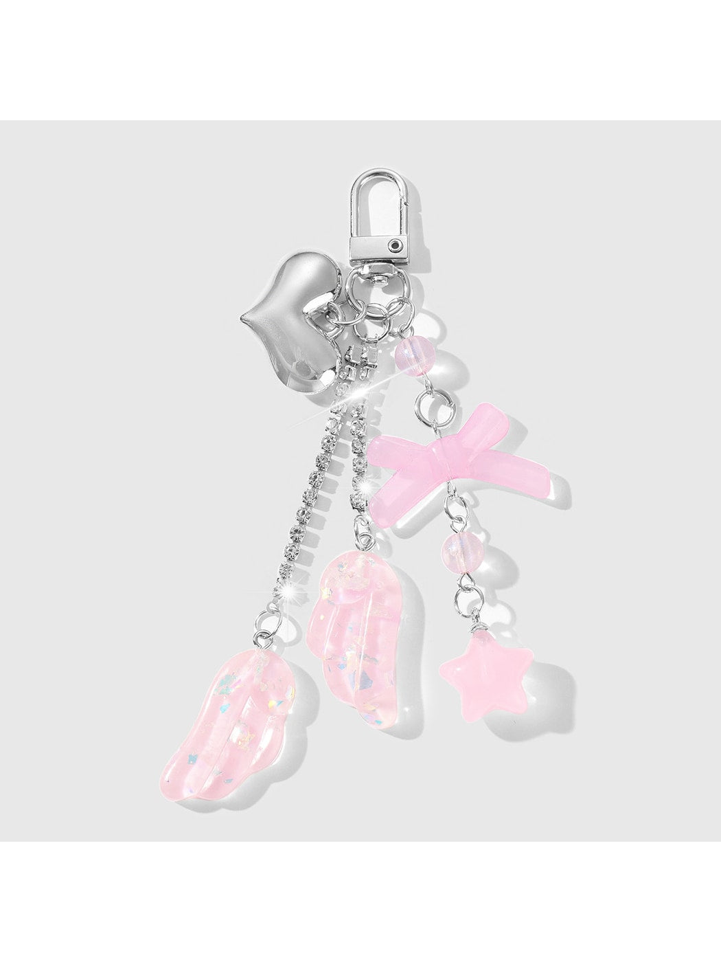 Keypus - Y2K Style Bow Wing Flower Keychain Bag Charm