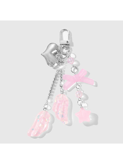 Keypus - Y2K Style Bow Wing Flower Keychain Bag Charm